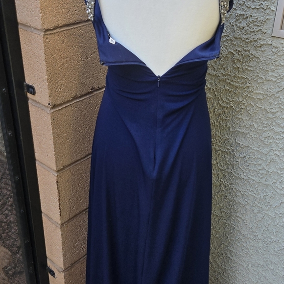 JS Boutique Navy Rhinestone Cocktail Dress - Picture 7 of 11